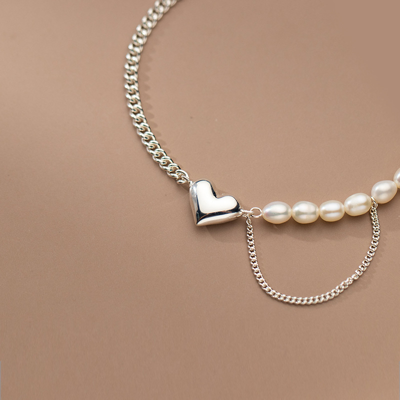 Lắc Tay Bạc Nữ Charm Trái Tim, Lắc Tay Ngọc Trai Nữ 4 Ly Trẻ Trung, Vòng Tay Ngọc Trai Mix Charm Trái Tim Siêu Xinh - LT2817 - Bảo Ngọc Jewelry