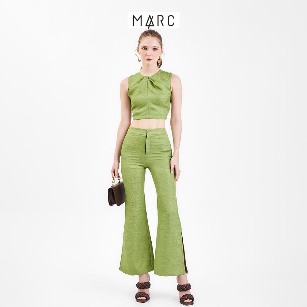 Áo kiểu croptop nữ MARC FASHION sát nách cổ tròn xoắn ngực FAVH091422