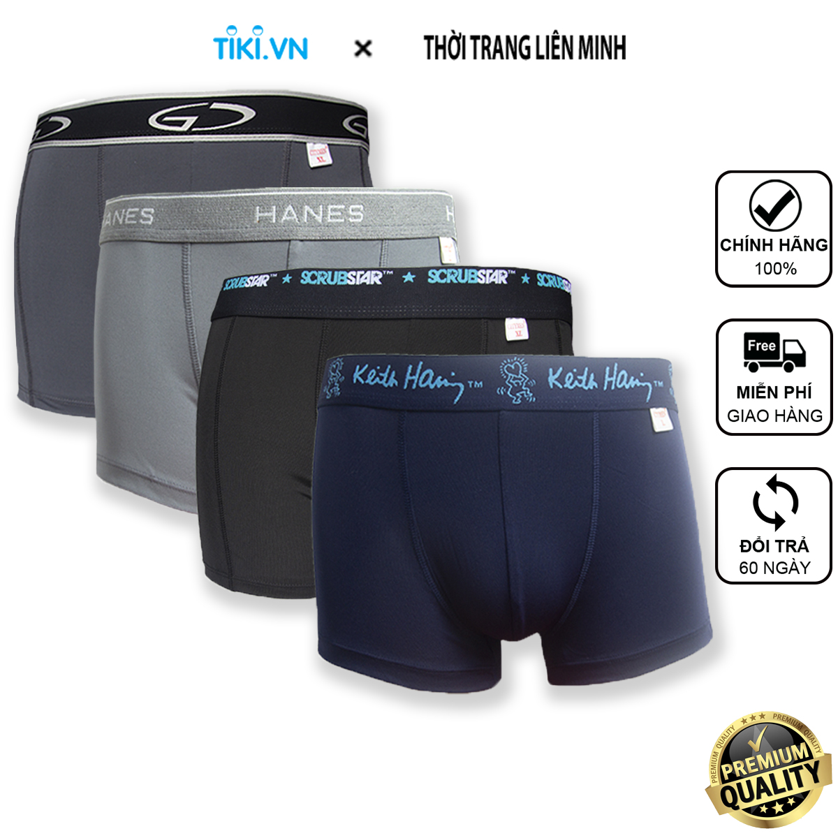 Combo 4 Quần Lót Nam boxer hiệu CITYMEN nhiều lưng co giãn 4 chiều vải thun lạnh cao cấp, sịp nam - LMTK-MULTIBL