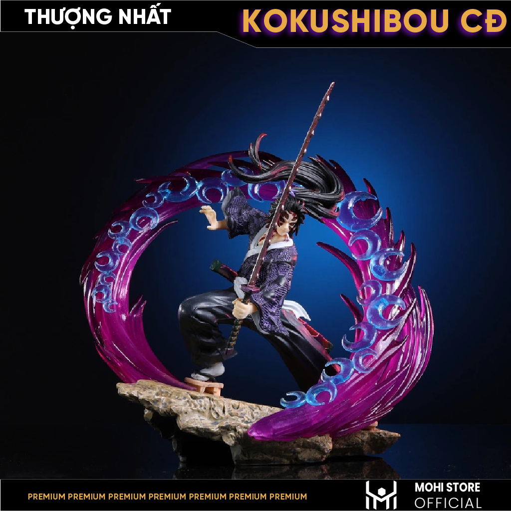 Mô Hình Thượng Nhất Kokushibou chiến đấu siêu ngầu - có led - cao 30cm - Full box - Kimetsu No Yaiba - Có Hộp Màu