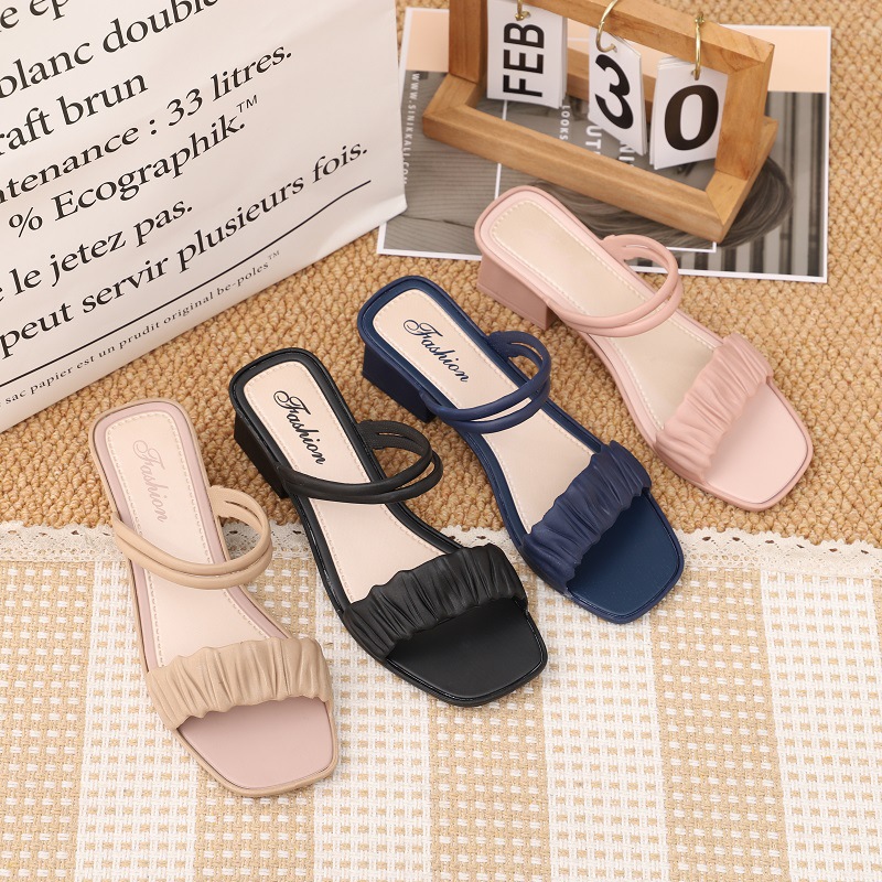 Dép sandal nữ quai ngang đế bằng thời trang V311