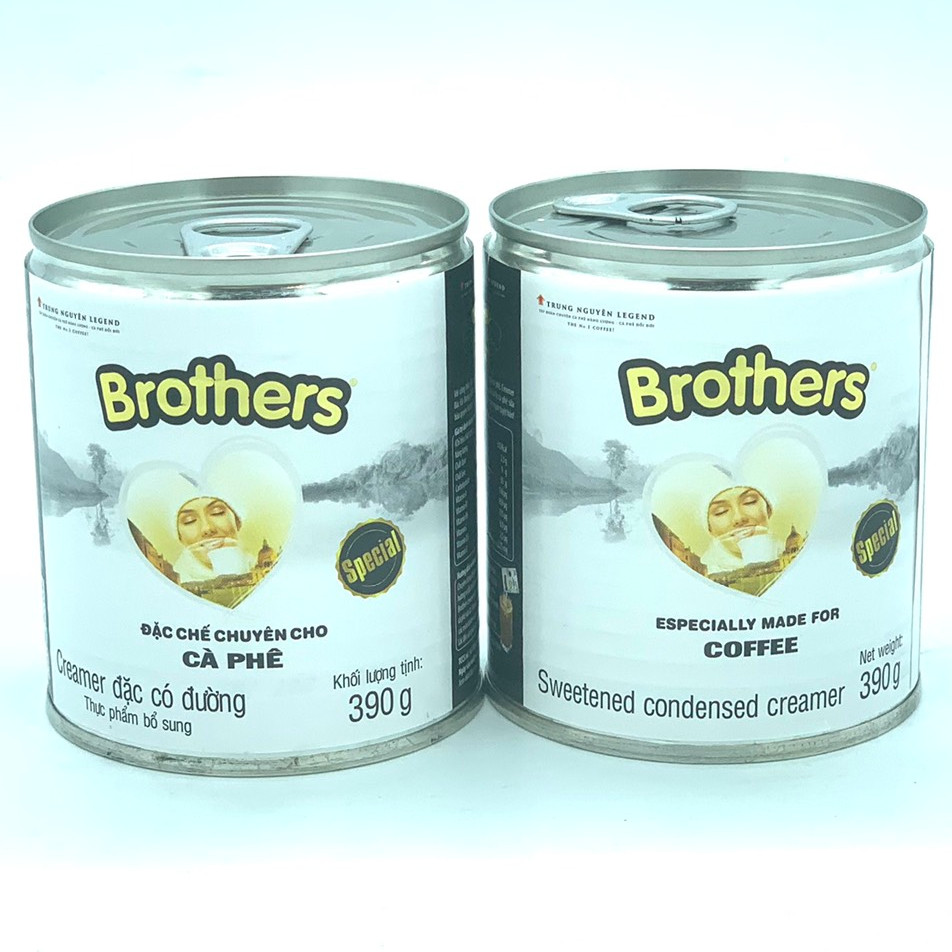 Combo 2 Lon Sữa đặc có đường Brothers Trung Nguyên( 390gam/Lon)