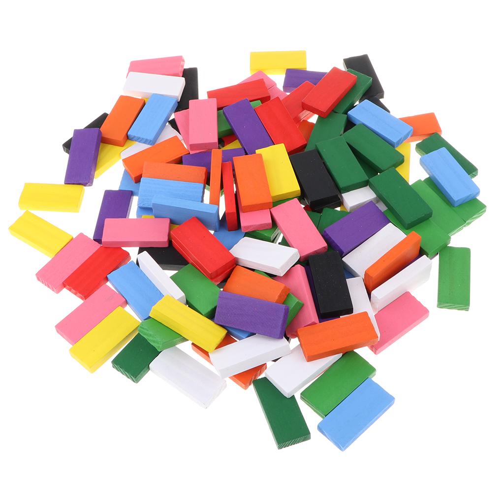 120pcs Wooden Dominos Block Set Educational Toy Domino Racing Game 10 color