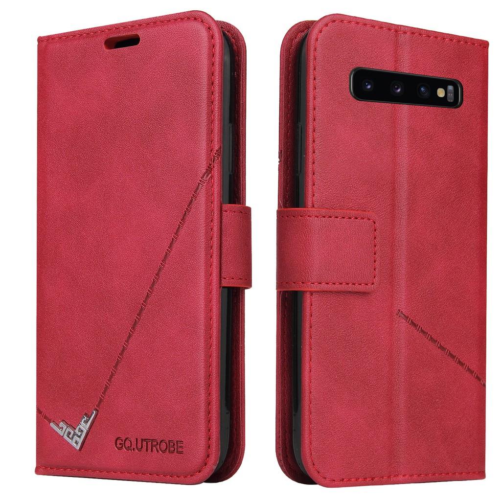 Ốp điện thoại da PC PU cứng dạng ví nắp lật cho Samsung Galaxy S10 S9 S8 Plus S10+ S9+ S8+