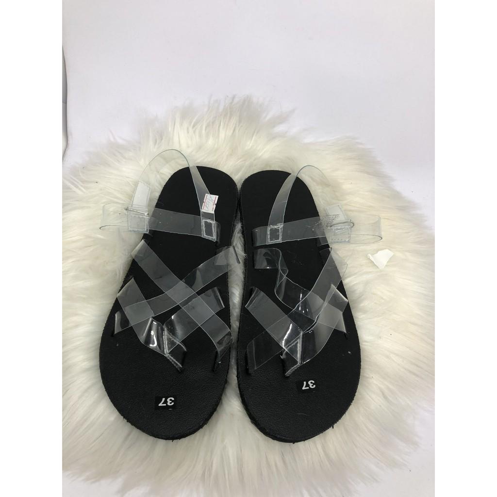 dép sandal nữ sandal đồng nai ( đế đen quai trong suốt ) size từ 35 nữ đến 39 nữ size ib chọn thêm