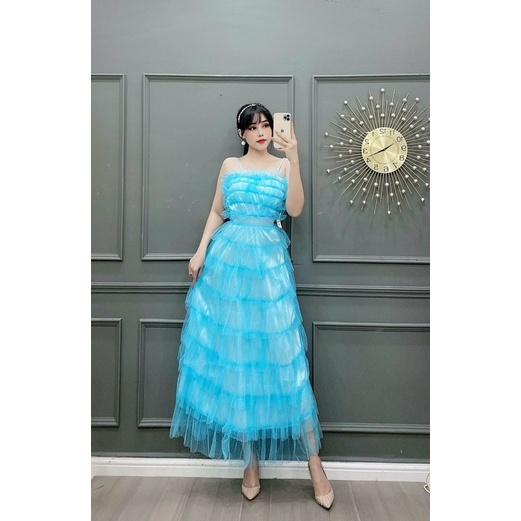Đầm váy nữ xếp tầng kết cúp có 5 màu