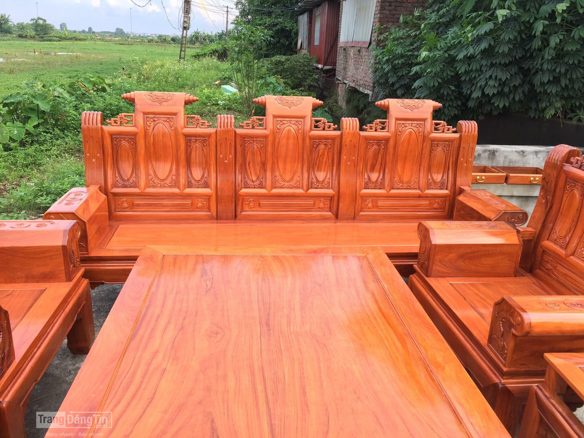 Bộ bàn ghế Âu Á hộp gỗ gõ đỏ