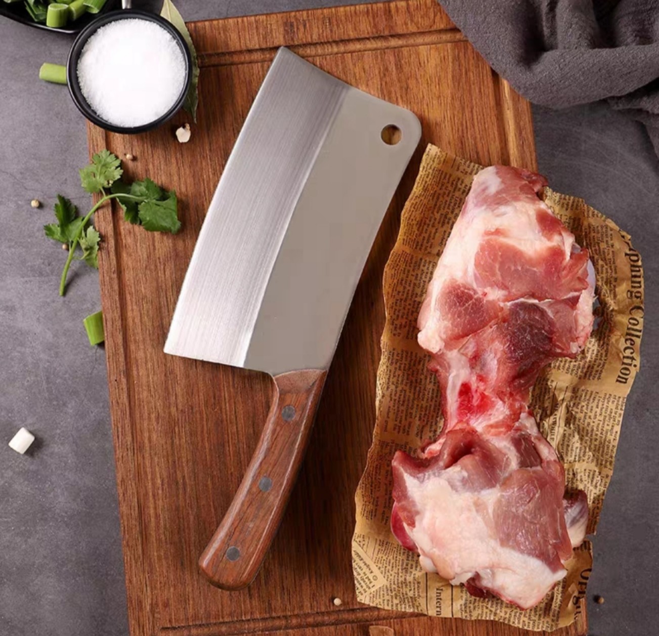 Dao Chặt Đại Cán ( Gỗ Xương Gà ) - Dao Chặt Cao Cấp Chặt Gà,Chặt Xương ( Tặng dán inox To Treo Dao )
