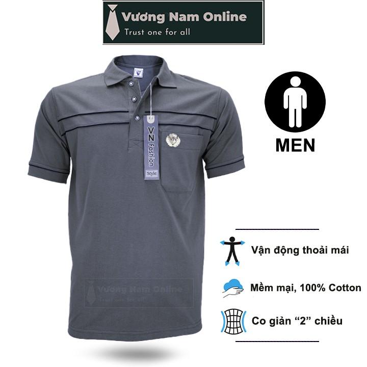 Áo thun nam trung niên tay ngắn polo có cổ form rộng cotton đẹp cao cấp