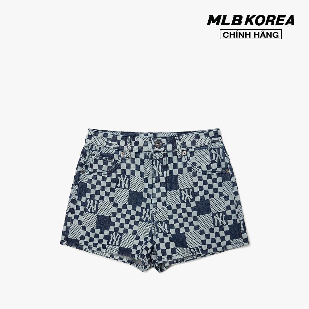 MLB - Quần shorts jeans nữ Checkerboard Laser Denim 3FDPM0323