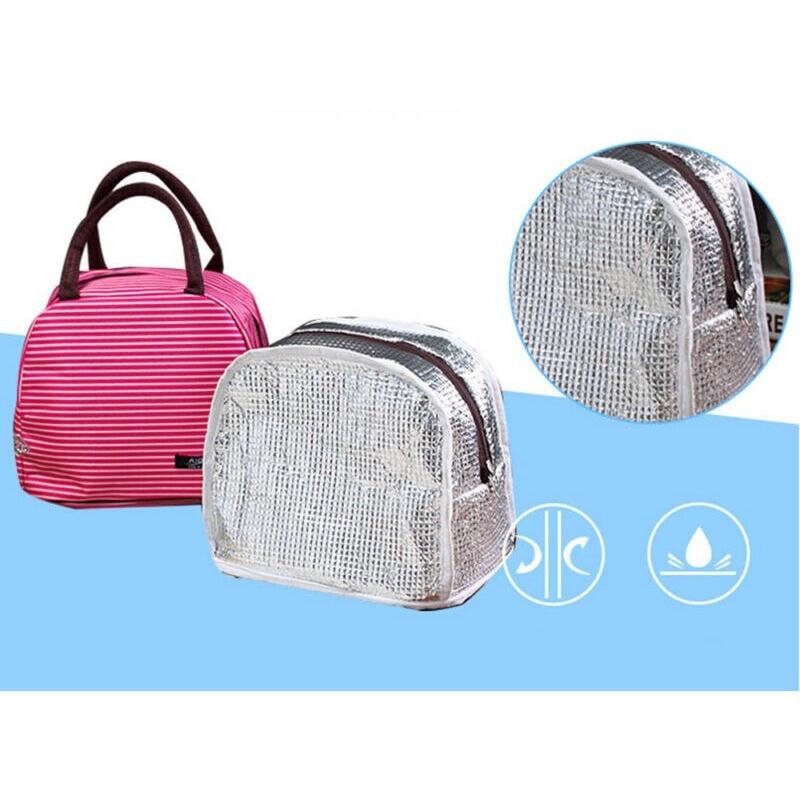 1PC Portable Lunch Bag New Thermal Insulated Lunch Box Tote Cooler Handbag Bento Pouch Dinner Container School Food Storage Bags
