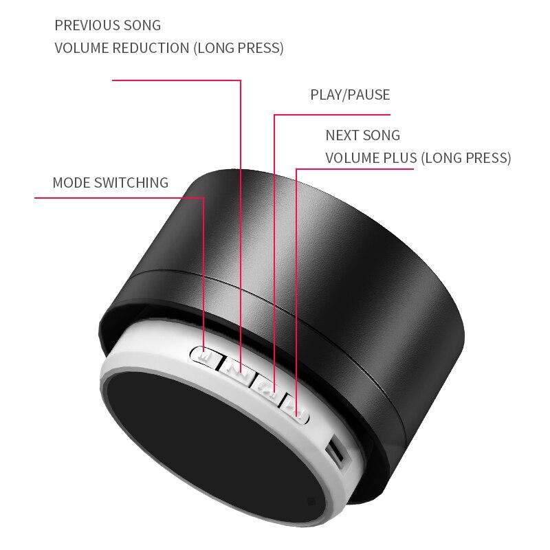 Không dây Bluetooth Audio Mobile Phone Subwofer Mini Card Máy tính ngoài trời Hộp âm thanh di động khóa và tải Xịt màu cao: Đen