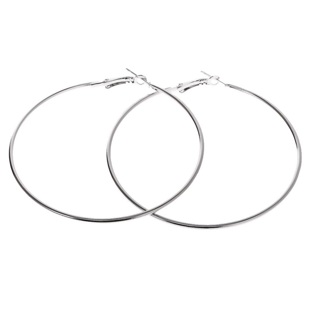 2 Pair Statement Big Round Dangle Hoop Loop Earrings Club Party Earrings