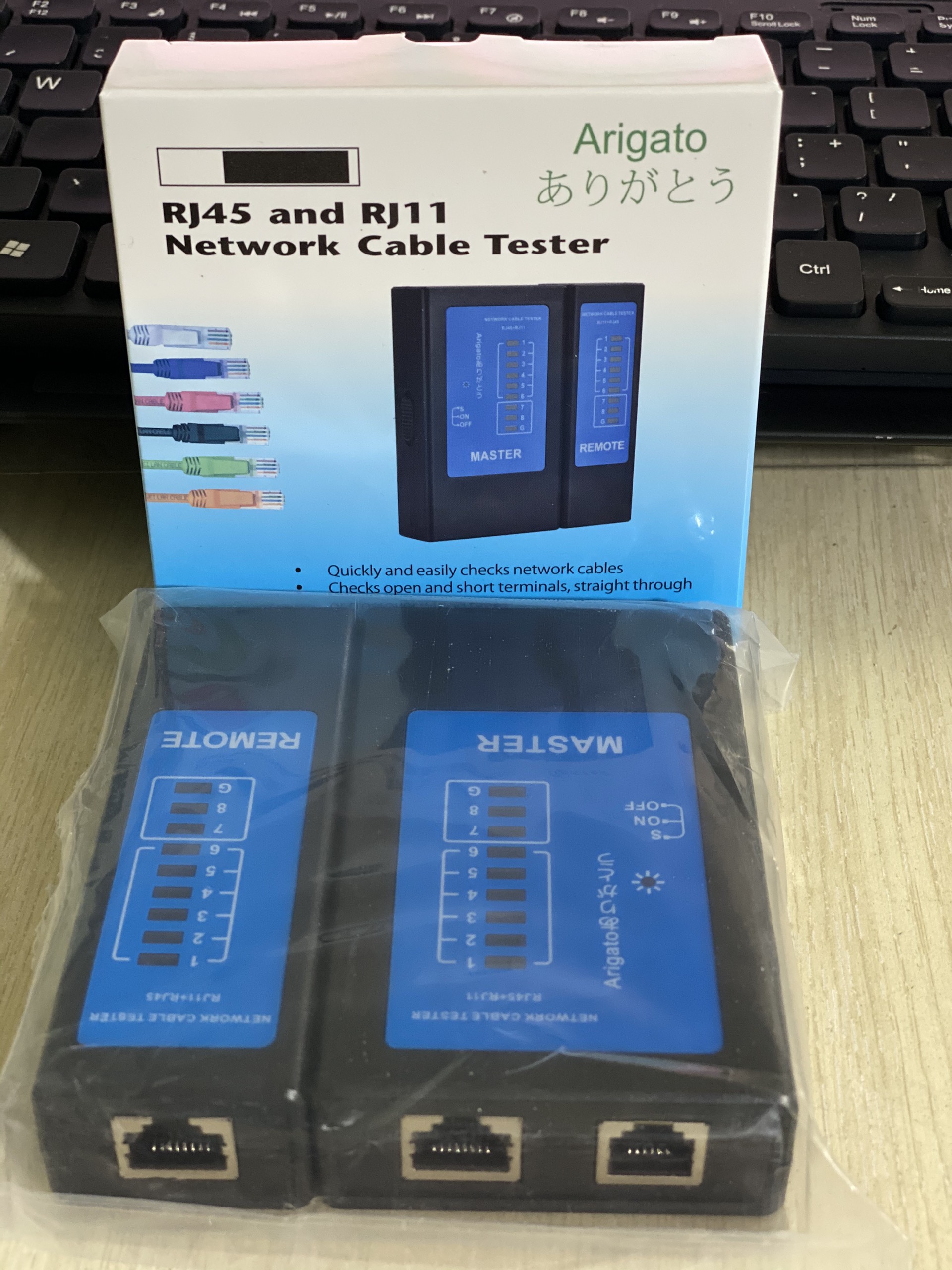 Combo Kìm Bấm Hạt Mạng + 100 Hạt mạng RJ45 + 100 đầu chụp hạt mạng + Hộp Test mạng