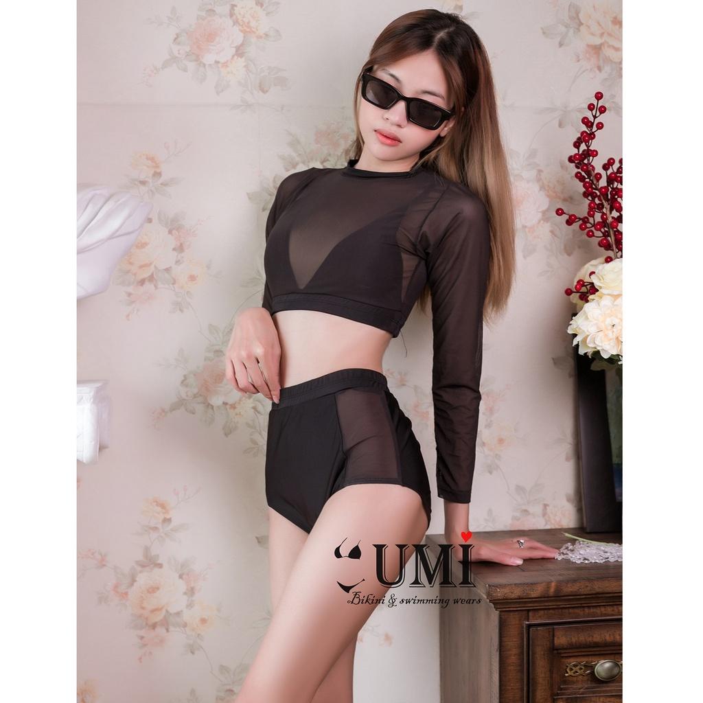 BIKINI 2 MẢNH TAY DÀI LƯỚI ĐEN BIKINI UMI