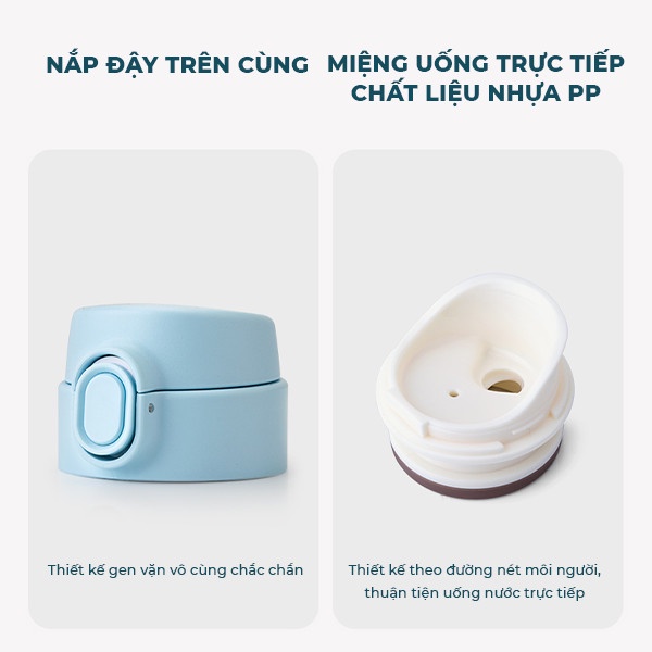 [Tặng Sticker] Bình Giữ Nhiệt Nước Nóng Mini Dung Tích 450ml, Giữ Nhiệt Liên Tục 6 Tiếng, Bình Nước Nhỏ Gọn Đẹp Mắt