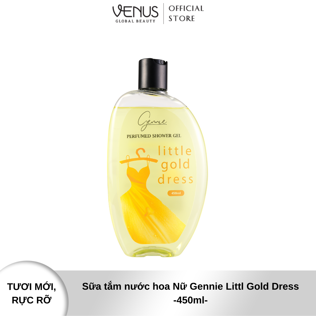 Bộ đôi Mẹ và Bé Sữa tắm Gennie Little Gold Dress + Sữa tắm gội 2IN1 Gennie Baby 450ml - 400ml