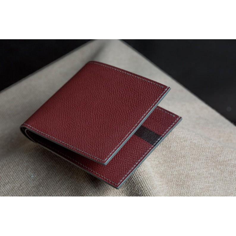 Ví da nam Cao Cấp da bò vân epsom mix màu - ví nam ngang handmade thiết kế trẻ trung bảo hành 3 năm - BC21008