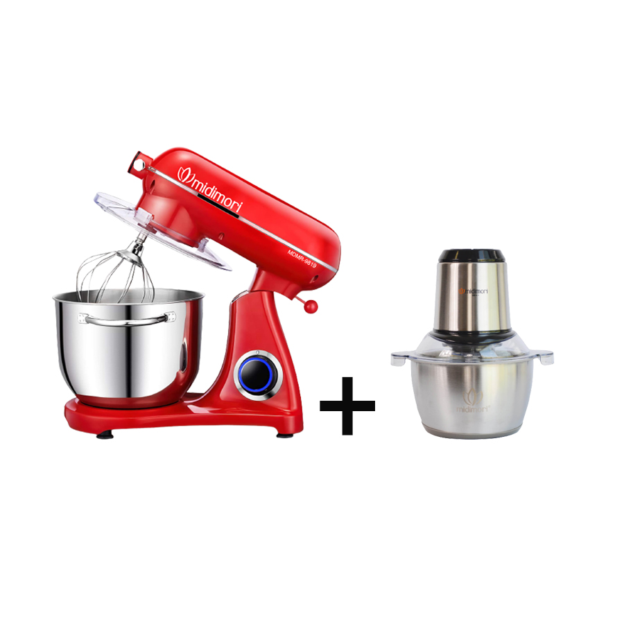 Combo Máy Nhào Trộn Bột Thân Khung Thép Midimori, MDMR-9819A Và Máy Xay Thịt Midimori – Hàng Chính Hãng
