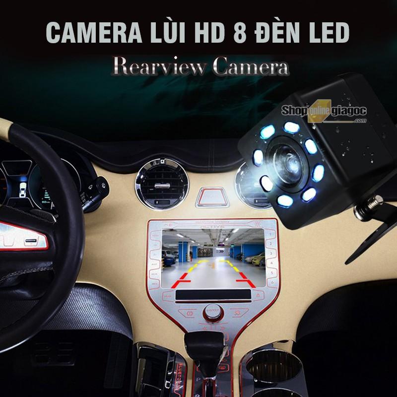 Camera Lùi Ô Tô HD Chống Nước Đảo Ngược 8 Led