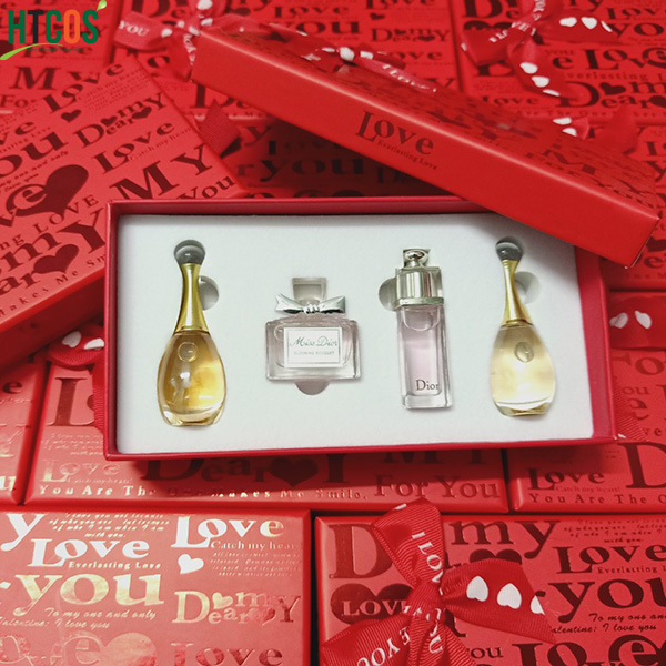 Set Nước Hoa Mini Dior 4 chai x 5ml - phiên bản hộp đỏ Love For You
