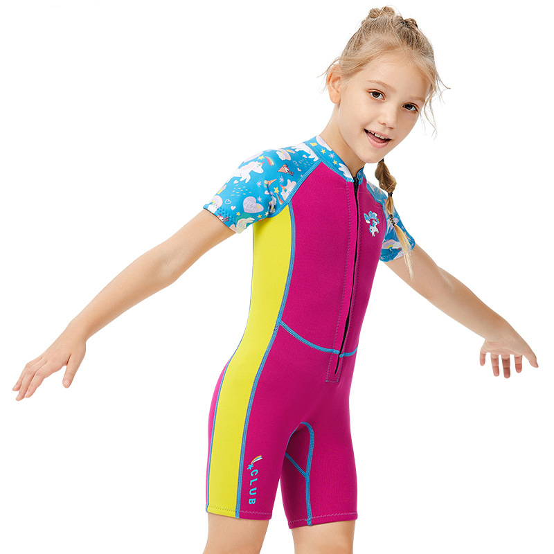 Đồ bơi bé gái, đồ bơi giữ nhiệt, chống nắng chống thấm nước cao su Neoprene độ dày 2.5mm bảo vệ tốt cho bé WS656