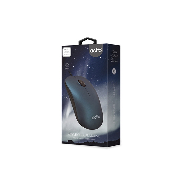 Chuột quang có dây dáng chuẩn - Style Oftical Mouse Actto MSC-197 - Hàng chính hãng