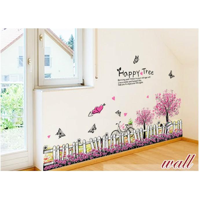 Decal trang trí tường Cây cầu gỗ cho Thú