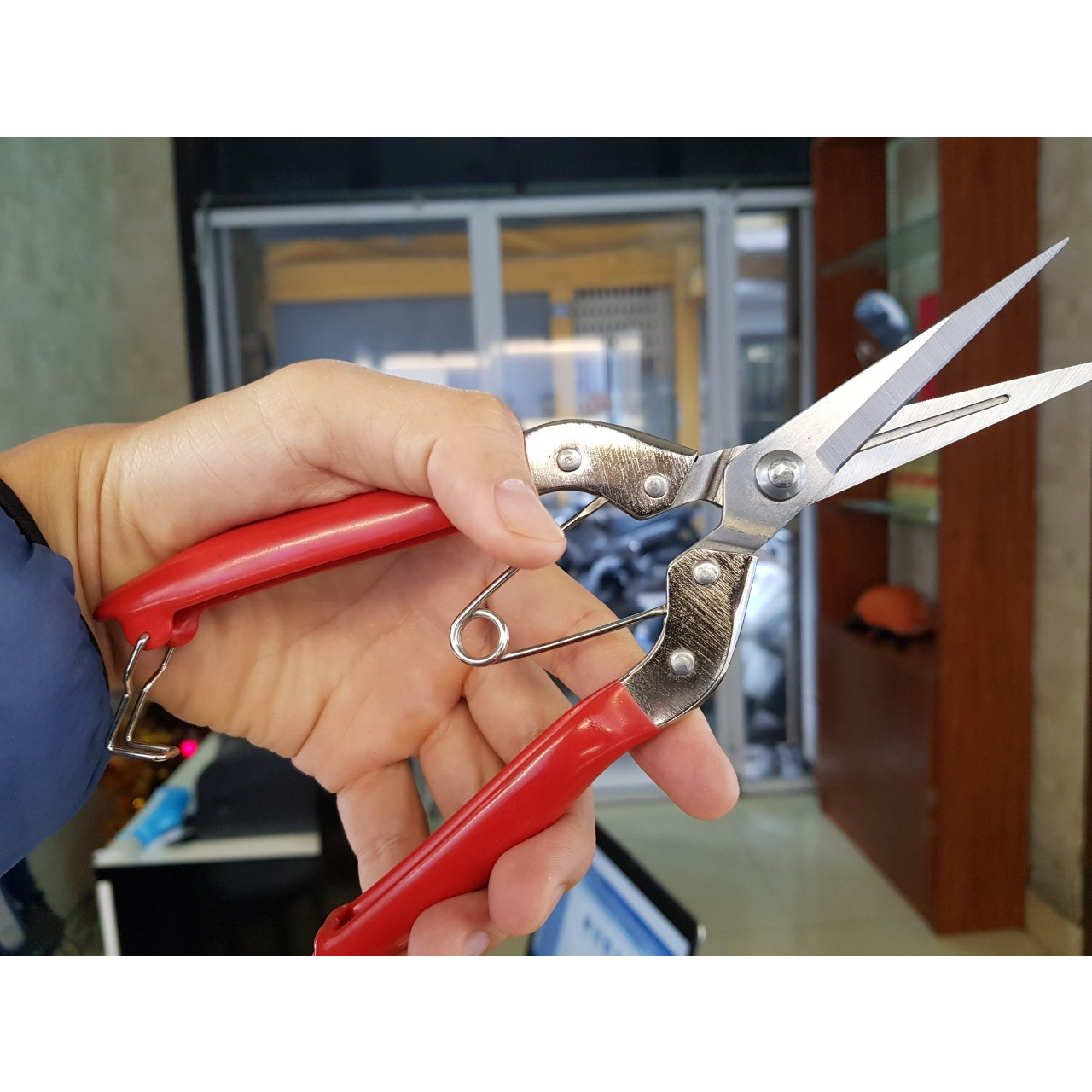 KÉO TỈA CHI DĂM CÁN ĐỎ 21CM THÉP KHÔNG GỈ