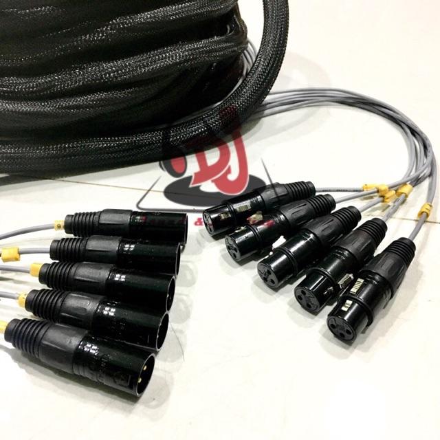 dây nhạc cụ trống dây Mic drum 5 đầu Jack canon đực cái dài 14m dây Mic trống jazz