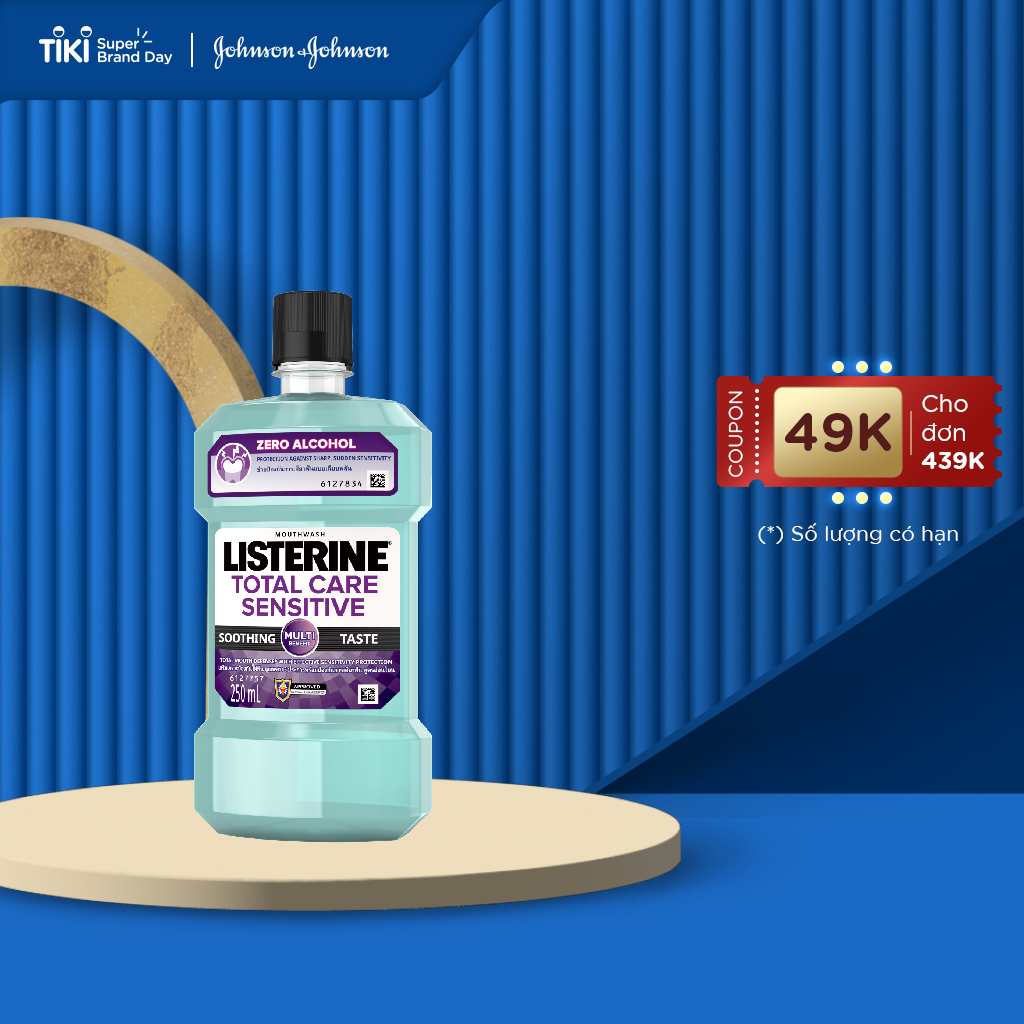 Nước súc miệng cho răng nhạy cảm Listerine Total Care Sensitive Soothing Taste - Dung tích 250ml - 750ml