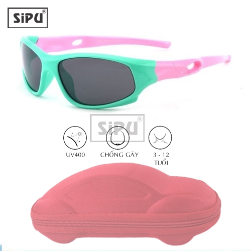 Mắt Kính Trẻ Em SiPU Chính Hãng MK01 Hồng Xanh Chống UV400 + Chống gãy - Bé Trai Bé Gái