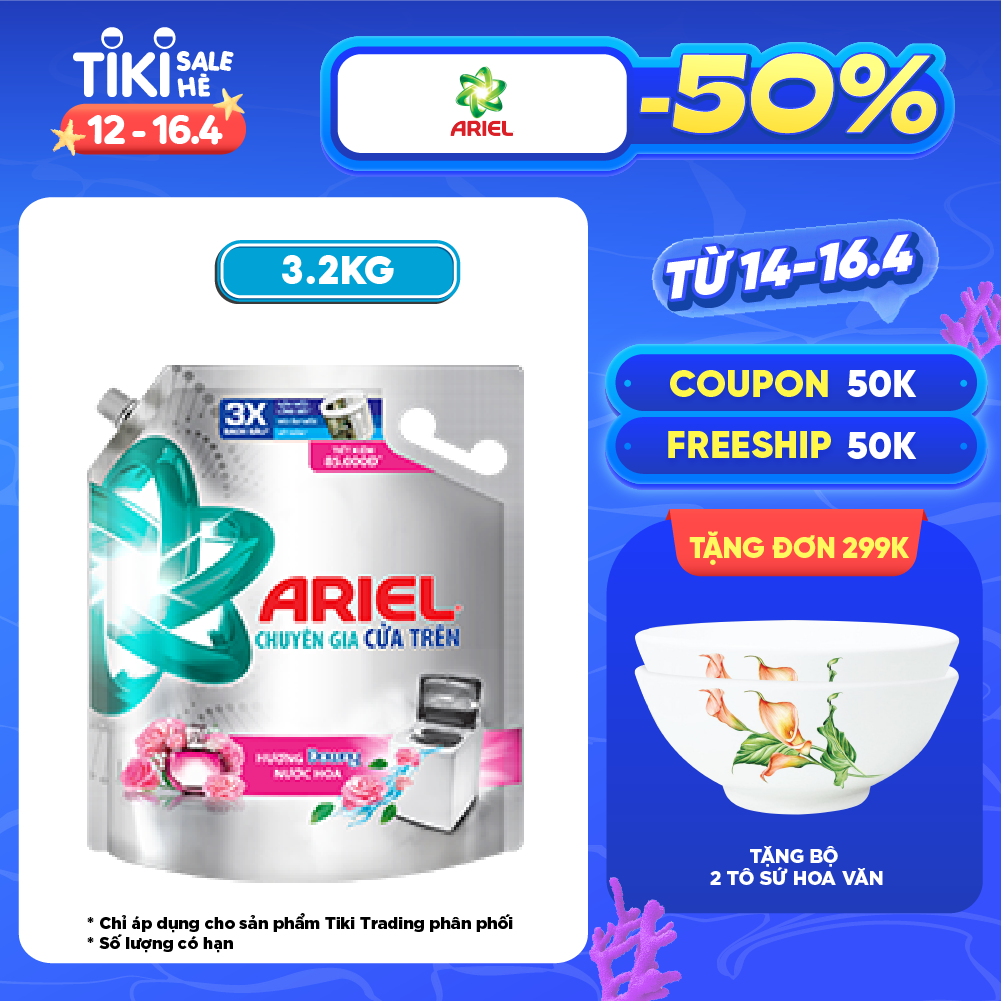 Nước Giặt Ariel Hương Downy Túi 3.2Kg