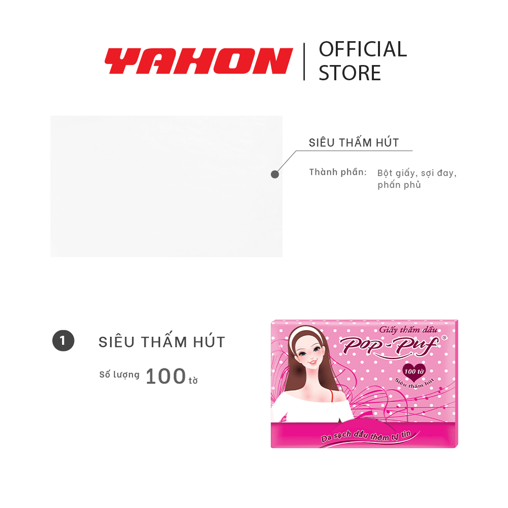 Combo 12 Hộp Giấy Thắm Dầu POP-PUF , 100 Tờ/Hộp
