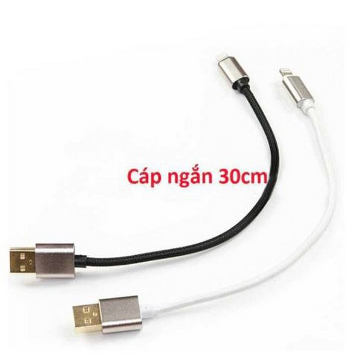 Cáp Sạc Dây Dù Ngắn 30Cm Cổng IP Tiện Lợi