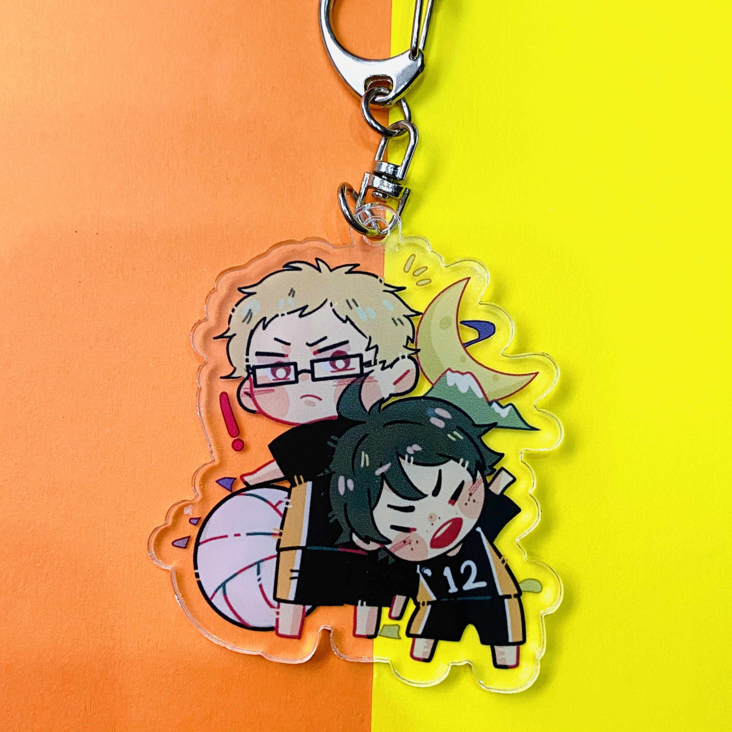 ( Mica trong acrylic ) Móc khóa Haikyuu!! Vua bóng chuyền ver couples quà tặng xinh xắn dễ thương chibi anime (MẪU GIAO NGẪU NHIÊN)