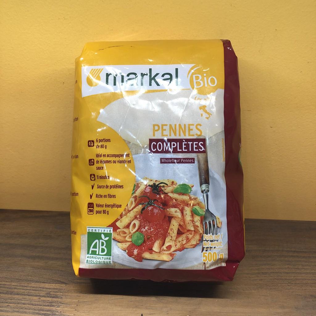 Mì ống penne lứt, bán lứt, nui trắng hữu cơ Markal 500g
