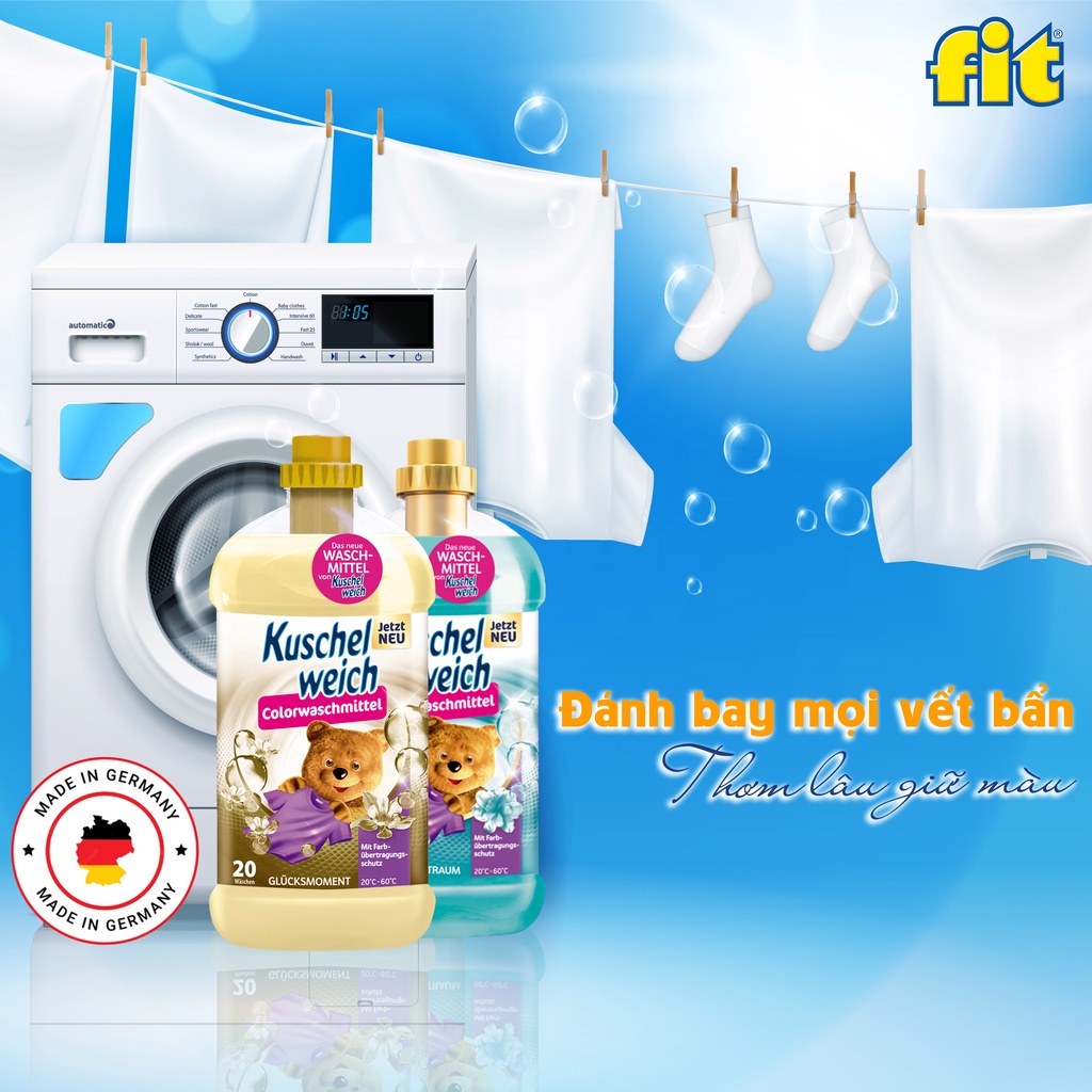 Nước giặt giữ màu dịu nhẹ KUSCHELWEICH bé yêu chai 1.32L