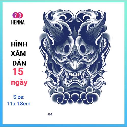 Hình Xăm Dán Tạm Thời Thảo Dược 15 Ngày mặt quỷ 04