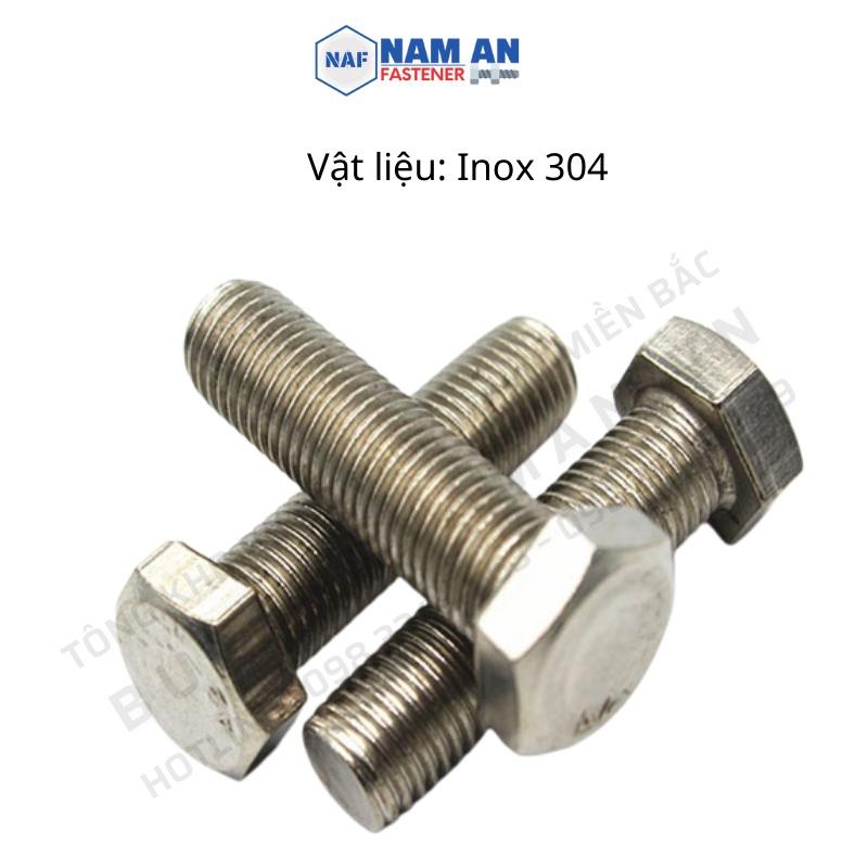 50 con Bu lông inox 304 M6, M8, M10, bulong lục giác inox 304, chiều dài 20, 25, 30, 40mm