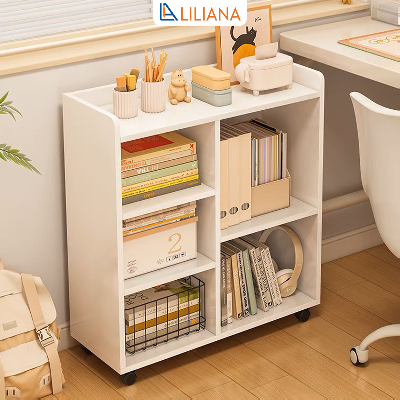 Kệ Đa Năng Lưu Trữ Đồ Dùng, Gía Sách Có Bánh Xe Di Chuyển Tiện Dụng GP173
