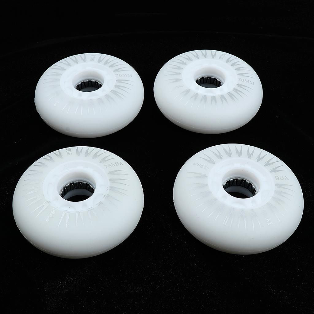 4 Pieces LED Lights Flashing Inline Roller Skate Replacement Wheels 3 Sizes