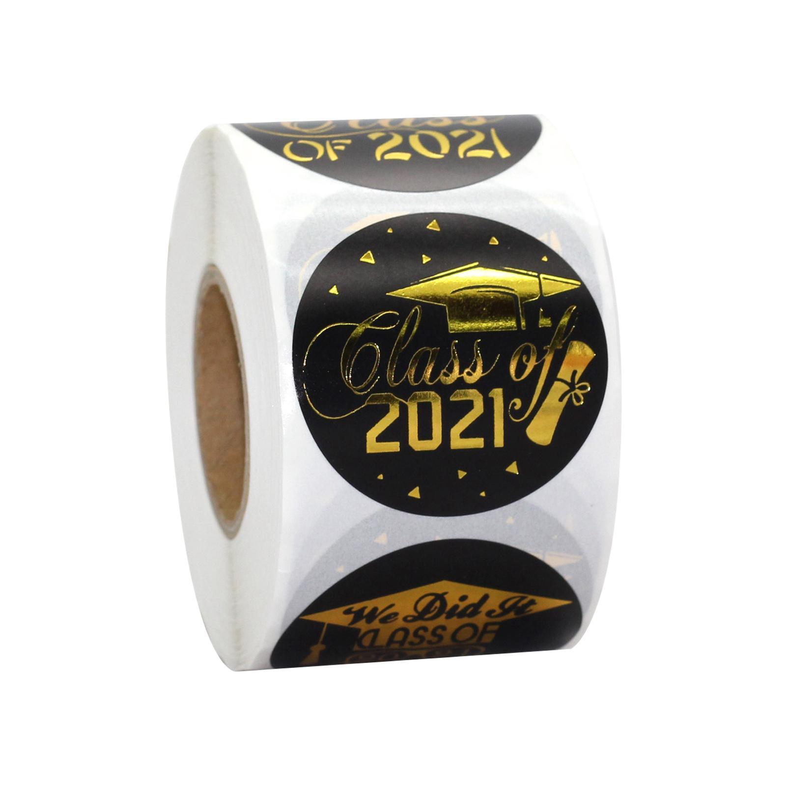 500 Pieces Graduation Sticker DIY Gift Wrap Packaging Stickers Roll Tape Gift Tag Sticker Sticky Label Baking Package Party Label