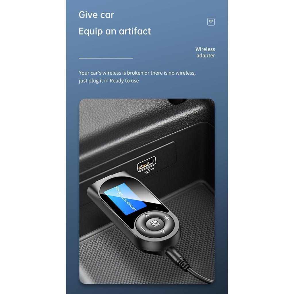 2 in 1 LCD USB Bluetooth 5.0 Adapter Stereo Audio Receiver &