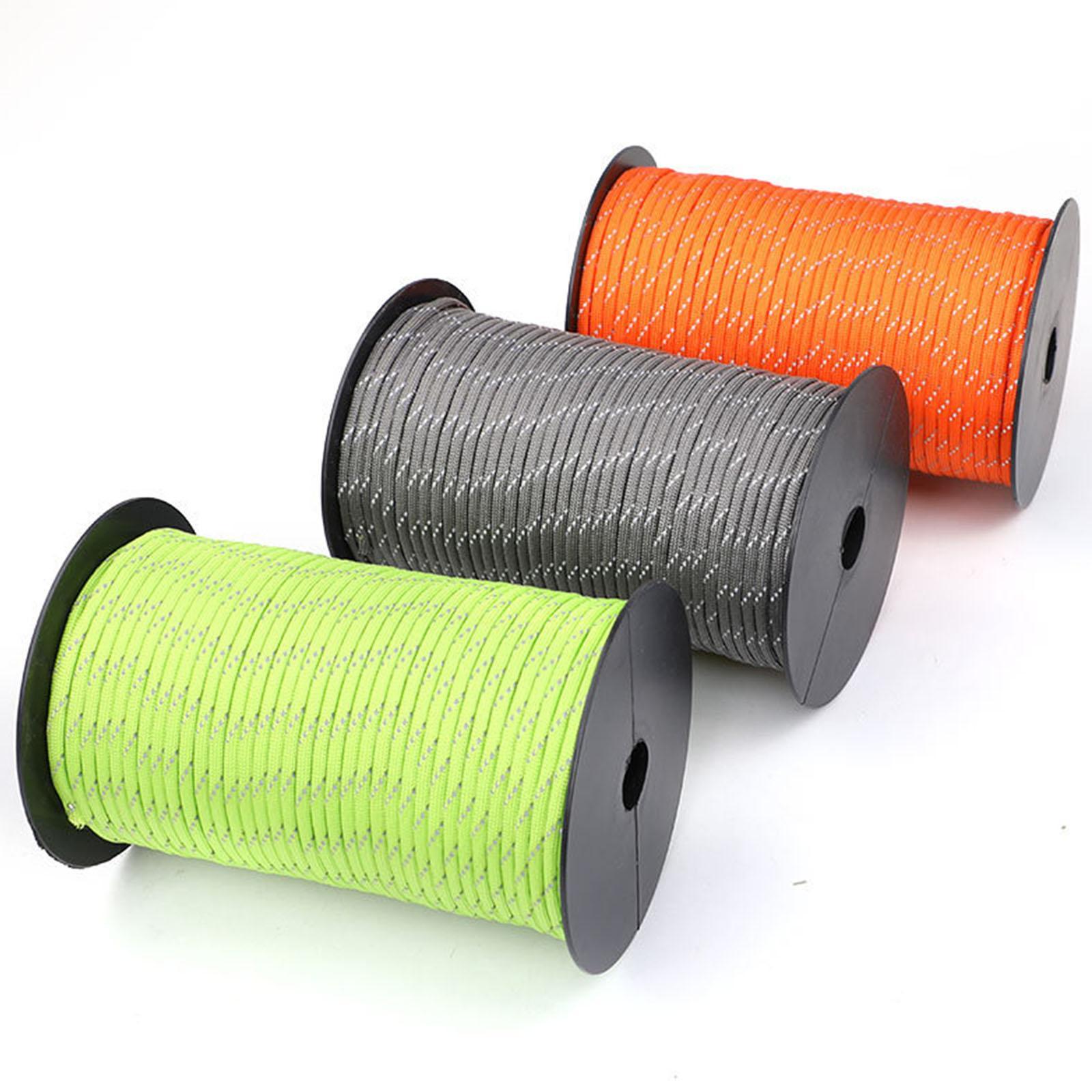 Reflective 550 Paracord Parachute Cord Tent Rope 7 Strands 328 Feet Lanyard Bracelets Guy Lines for Camping Outdoor Hiking Emergency