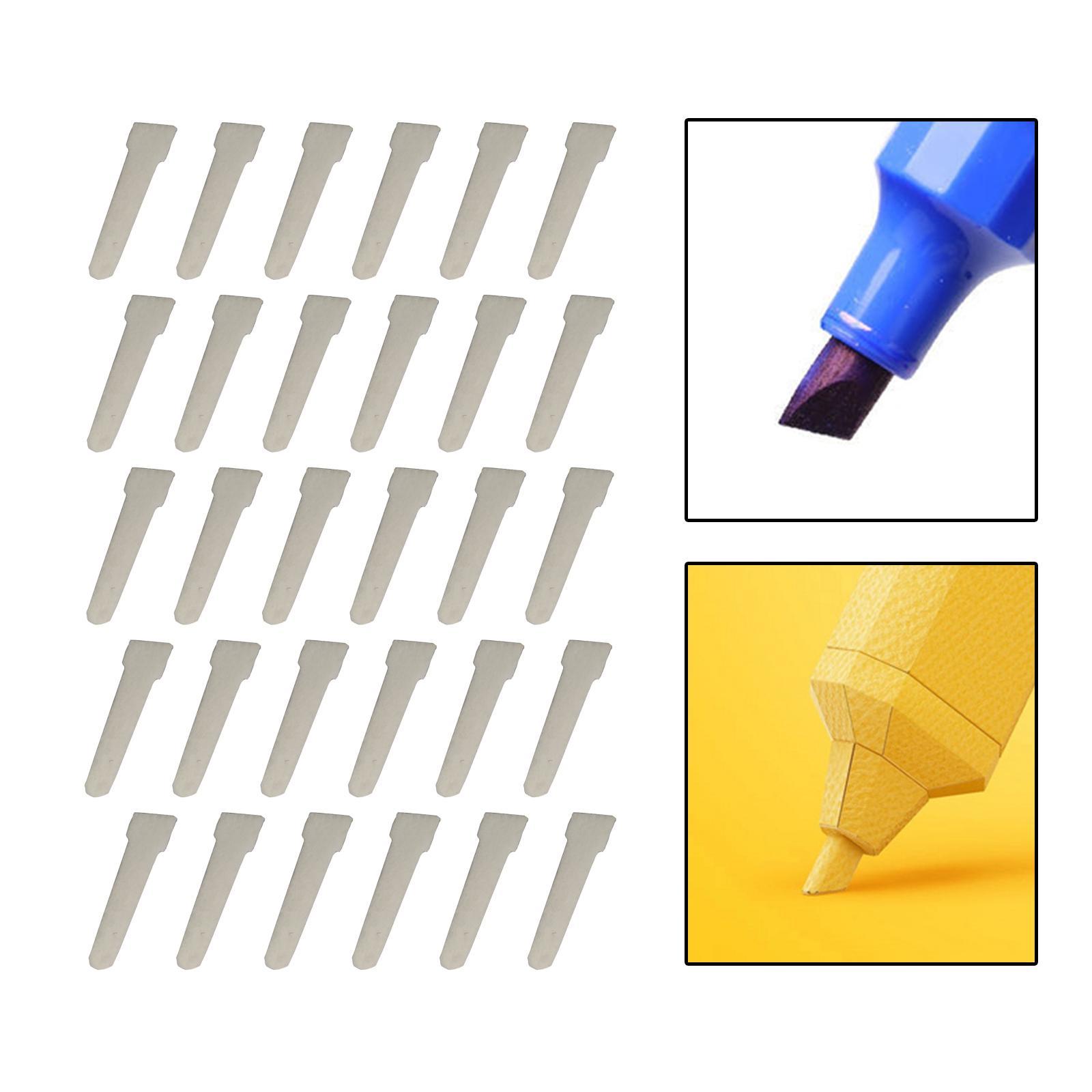 Pack of 30 Refill Pen Double Head with  Marker Replacement Nib for Craft -