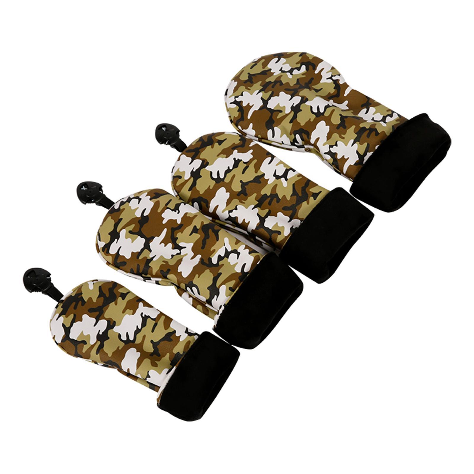 4Pcs Golf Head Covers for Golf Clubs, PU Leather Golf Wood Headcover with Number Tag, Protector Head Covers for Adults