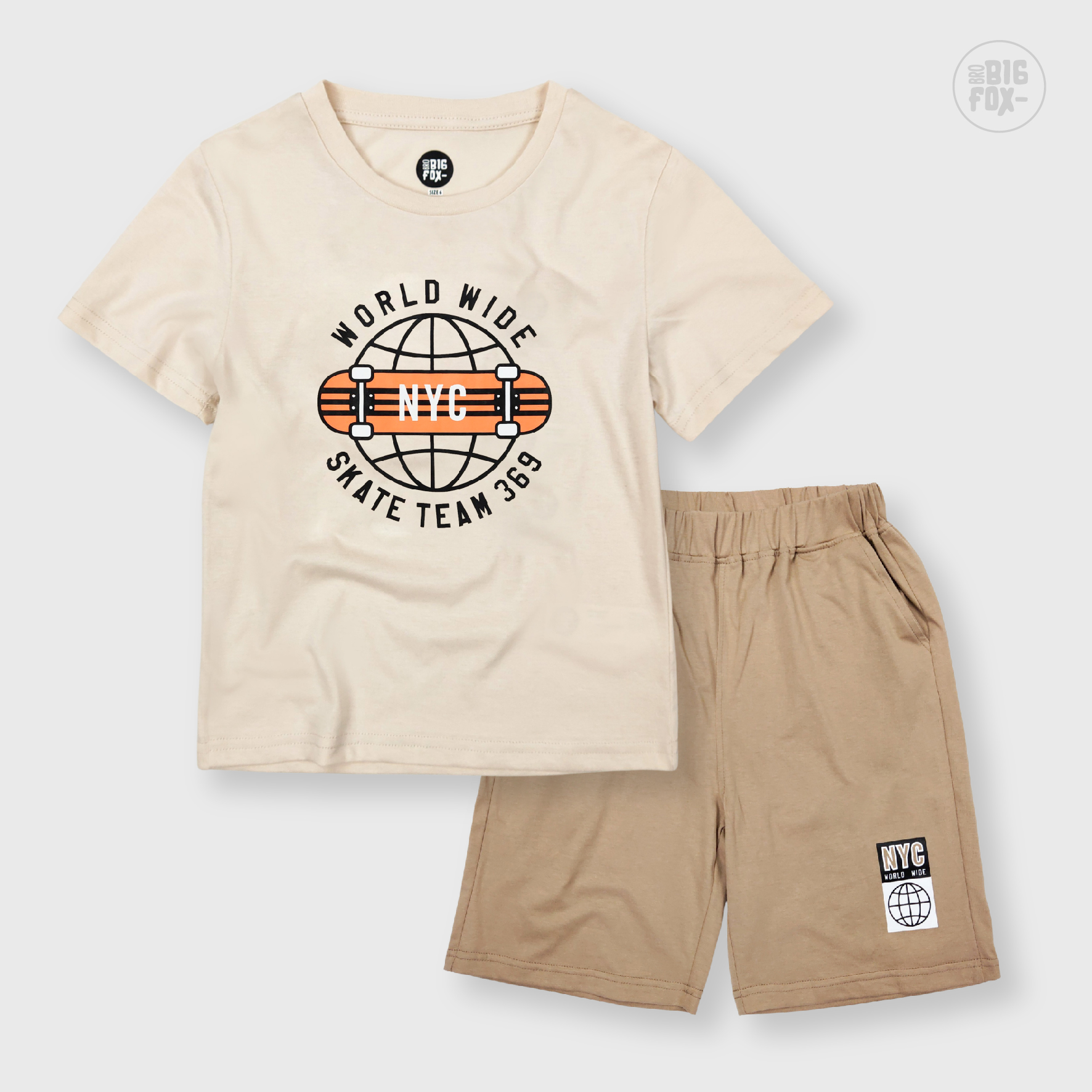 Bộ Quần Áo Bé Trai Cộc Tay Size Đại BigFox - Miss Meow Mùa Hè Chất Liệu Cotton Họa Tiết Ván Trượt NYC