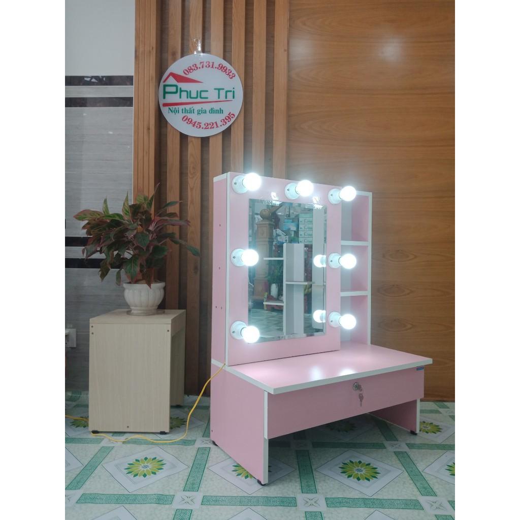 Bàn trang điểm bệt 70/trượt/led/hồng