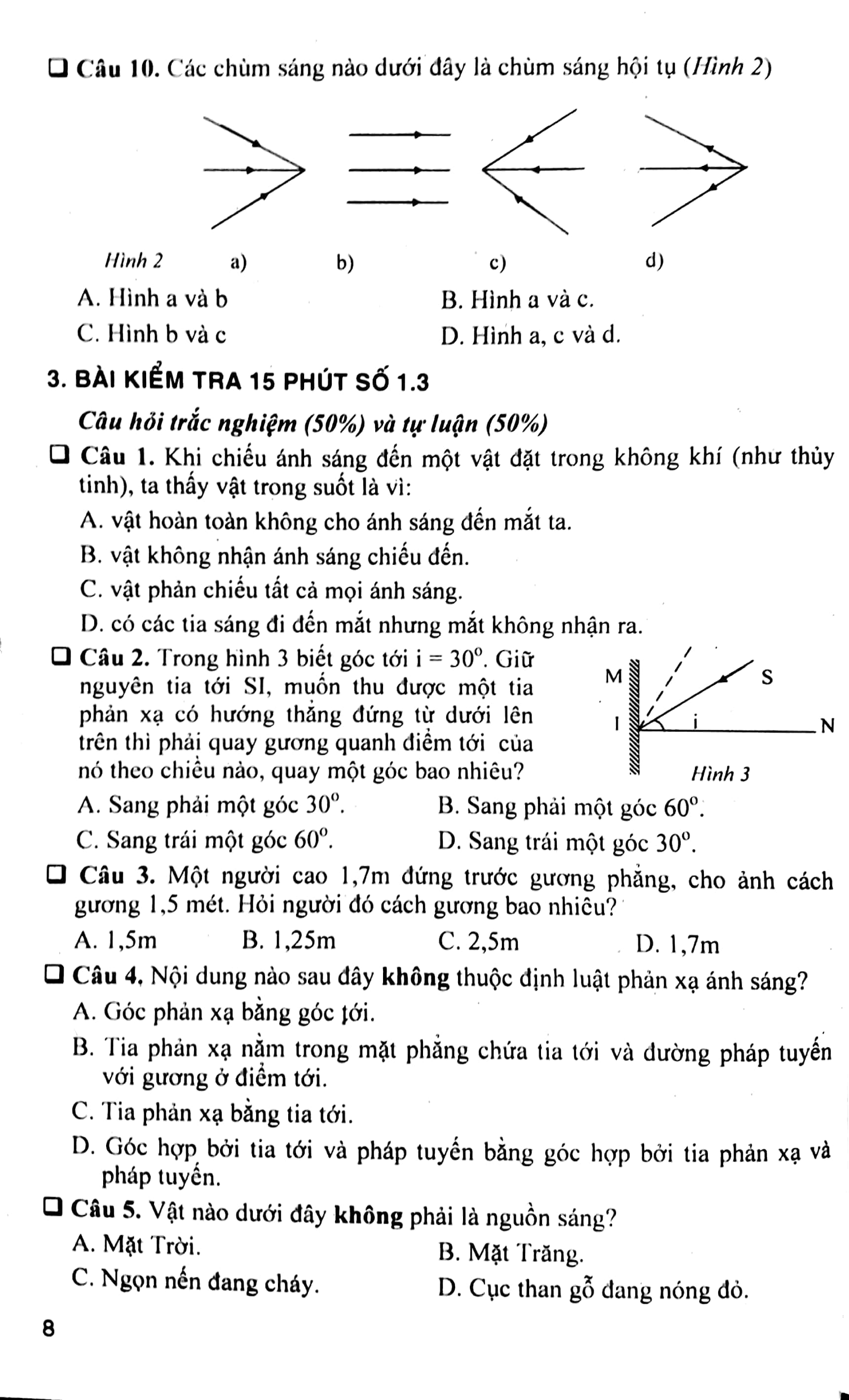 Đề Kiểm Tra Vật Lý 7